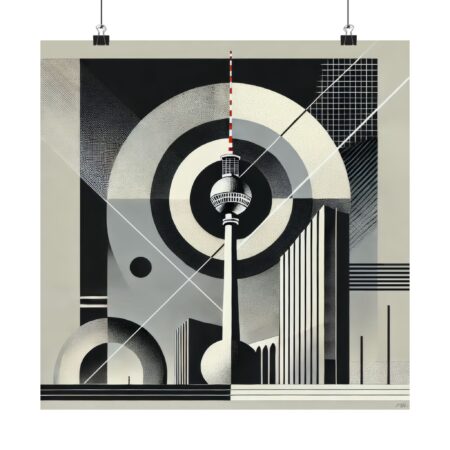 Fernsehturm Berlin TV Tower, Art Deco Style Poster