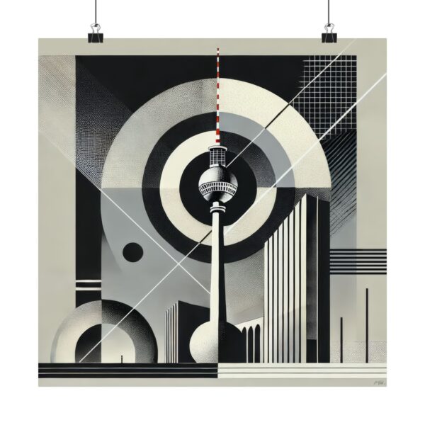 Fernsehturm Berlin TV Tower, Art Deco Style Poster