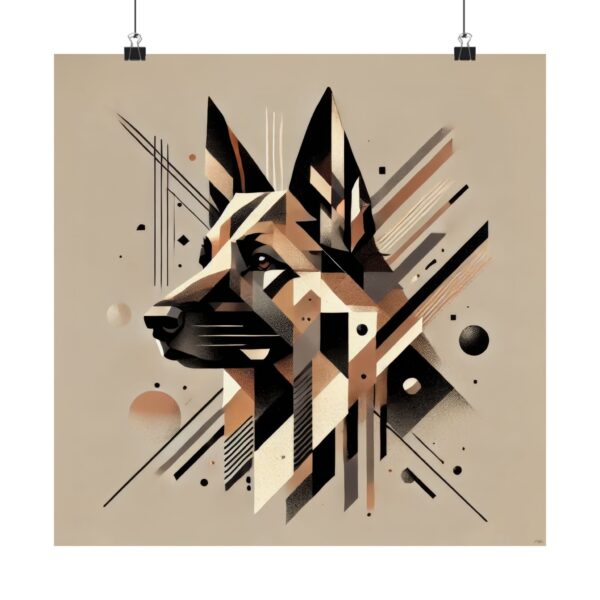 German Shepherd, Alsatian Abstract Geometric Bauhaus Dog Poster