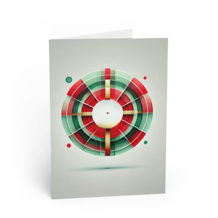 Geometric Holiday Target Greeting Card — Modern Festive Abstract Card