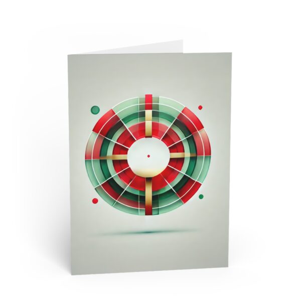 Geometric Holiday Target Greeting Card — Modern Festive Abstract Card