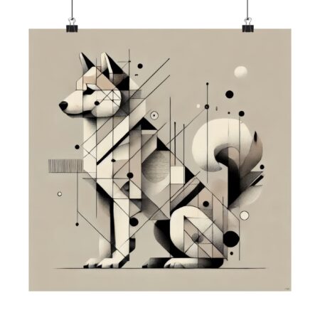 Shiba Inu Abstract Geometric Bauhaus Dog Poster