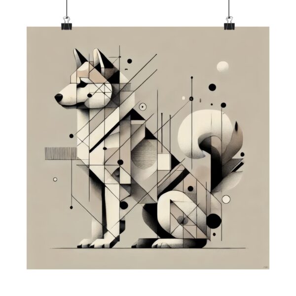 Shiba Inu Abstract Geometric Bauhaus Dog Poster