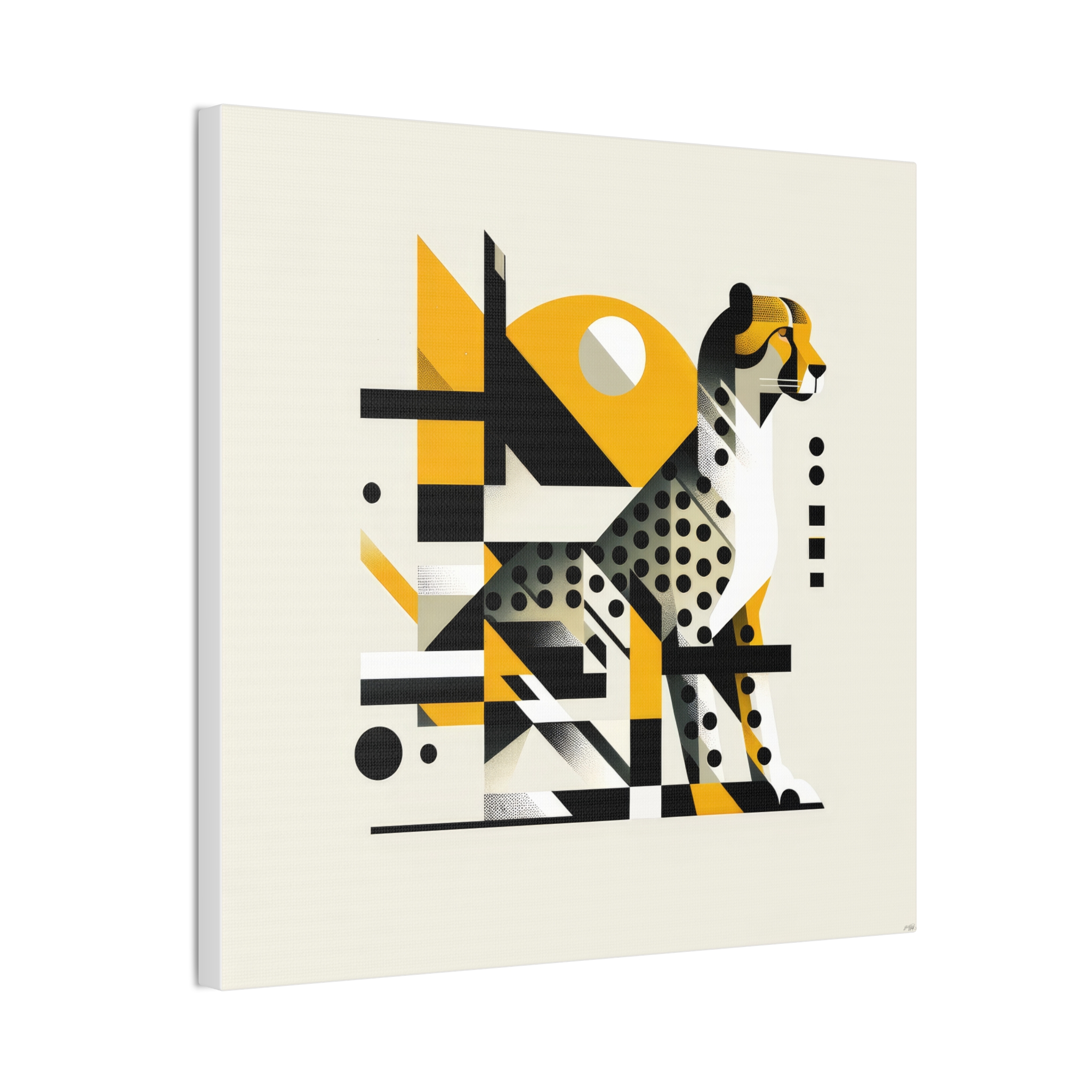 Cheetah Bauhaus Brutalist Stretched Canvas