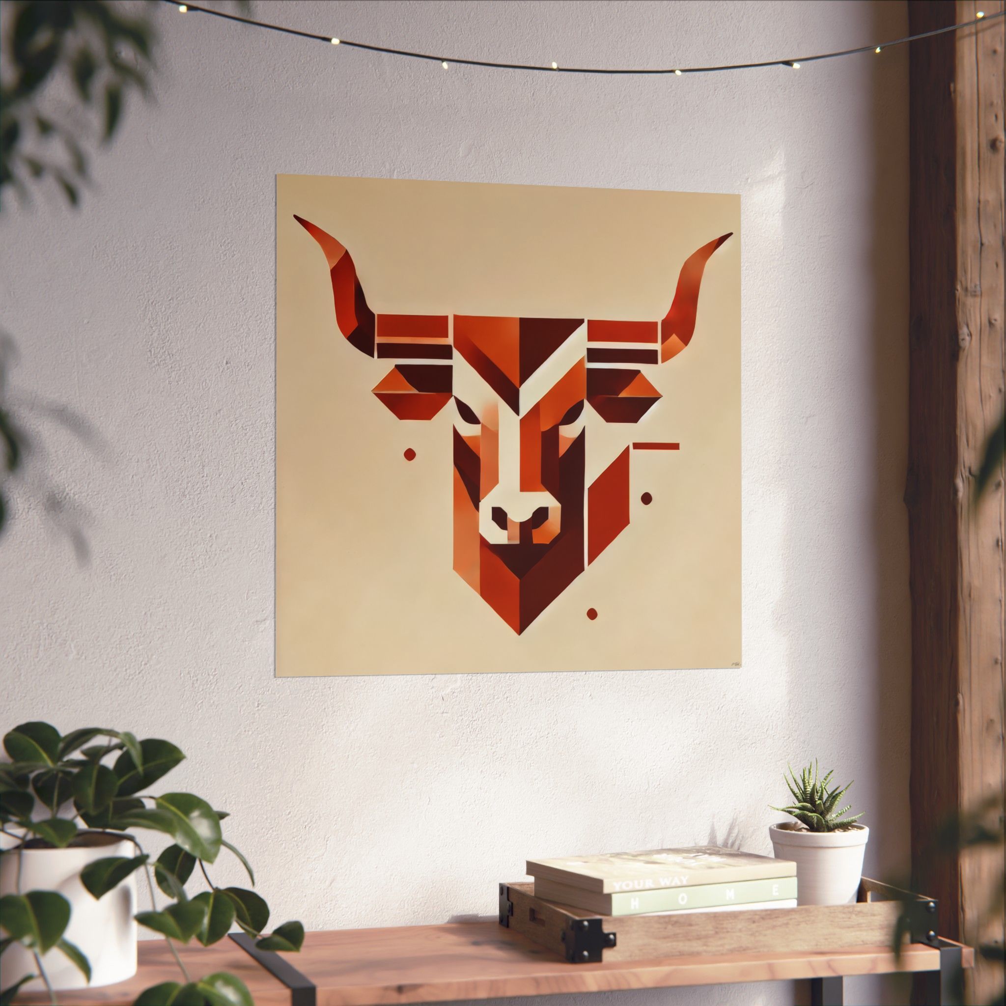 Texas Longhorns Logo Reimagined Wall Art, Geometric Bauhaus Colorful Minimalist Print, Matte Decor, Gift Idea - Image 13