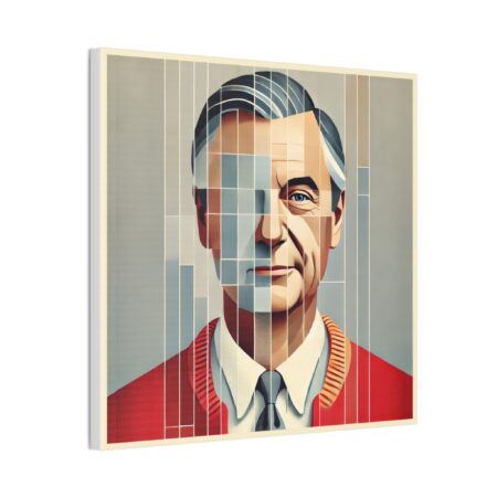 Mr Rogers Abstract Fragmented Bauhaus, Stretched Canvas