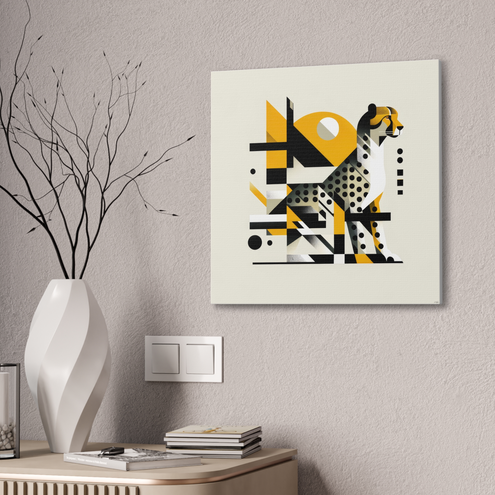 Cheetah Bauhaus Brutalist Stretched Canvas - Image 6
