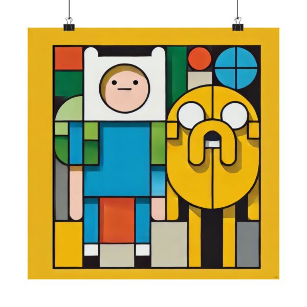Adventure Time Finn and Jake Poster, Matte Horizontal Wall Art Print, Cartoon Network Characters, Kids Room Decor, Dorm Wall Hanging, Unique