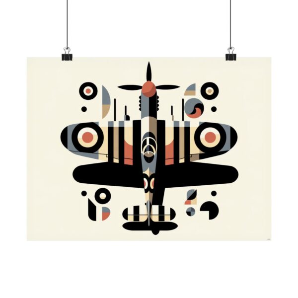 Spitfire Aircraft Warbird Aircraft Geometric Minimalist Bauhaus Decor