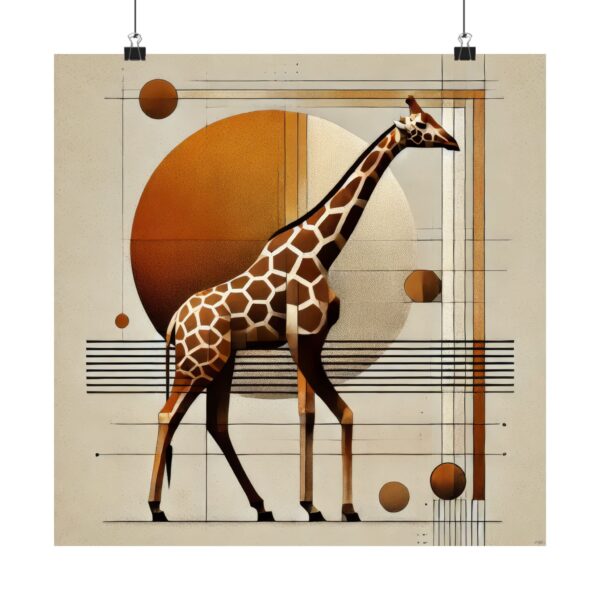 Giraffe Geometric Bauhaus Poster