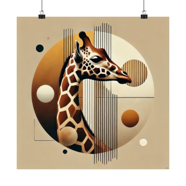 Giraffe Head Geometric Bauhaus Poster