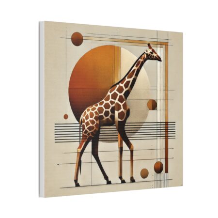 Giraffe Head Geometric Bauhaus Stretched Canvas Print