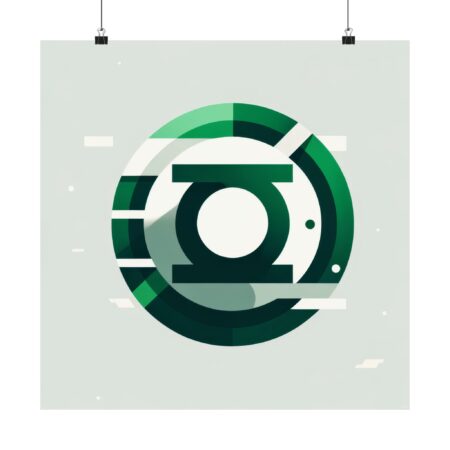 Green Lantern Logo Minimalist Abstract Poster Wall Art, Matte Vertical Posters, Home Decor, Superhero Fan Gift, Comic Book Lover, Justice