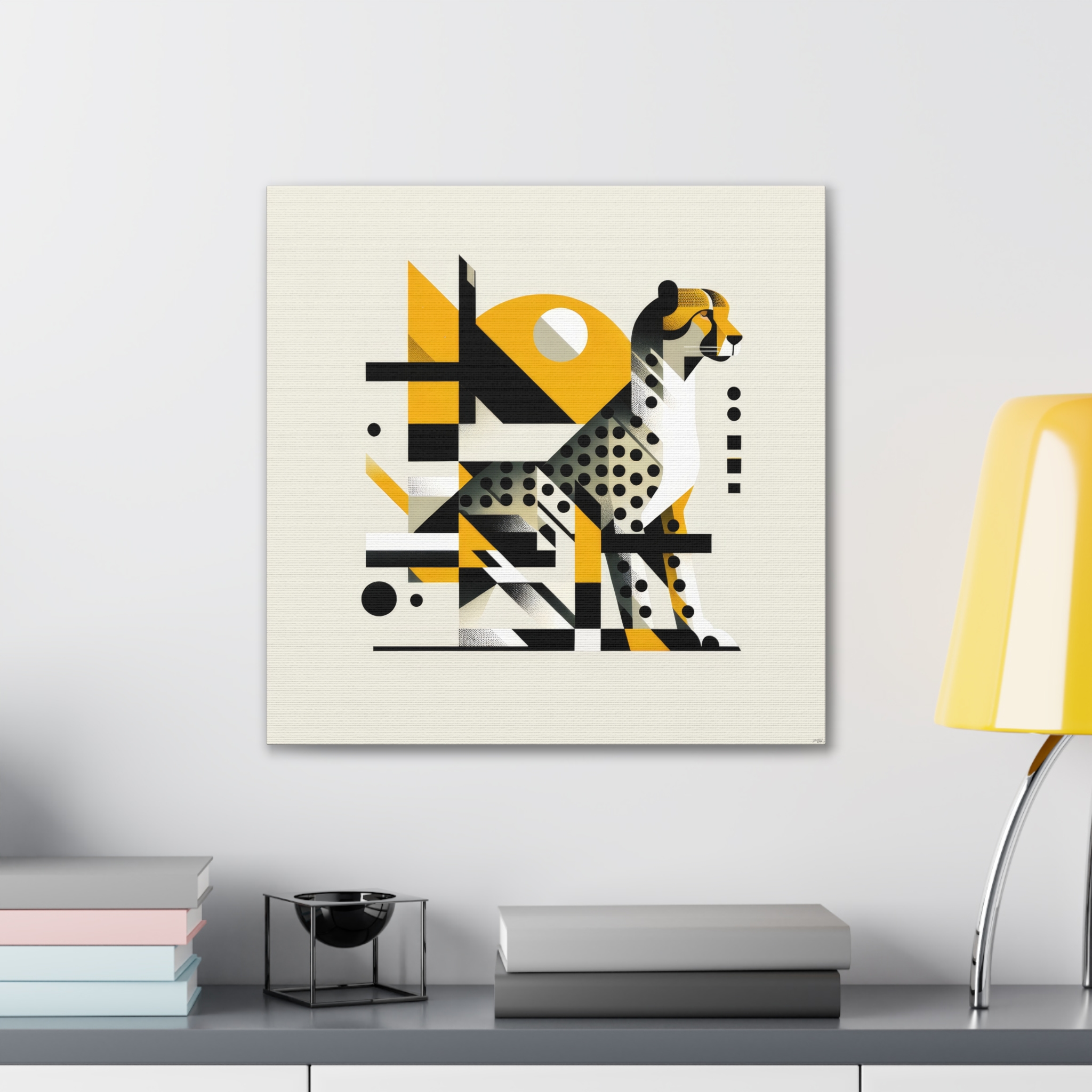 Cheetah Bauhaus Brutalist Stretched Canvas - Image 7