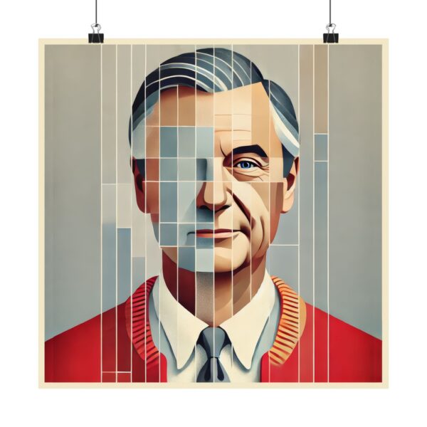 Mr Rogers Abstract Fragmented Bauhaus, Art Print Poster