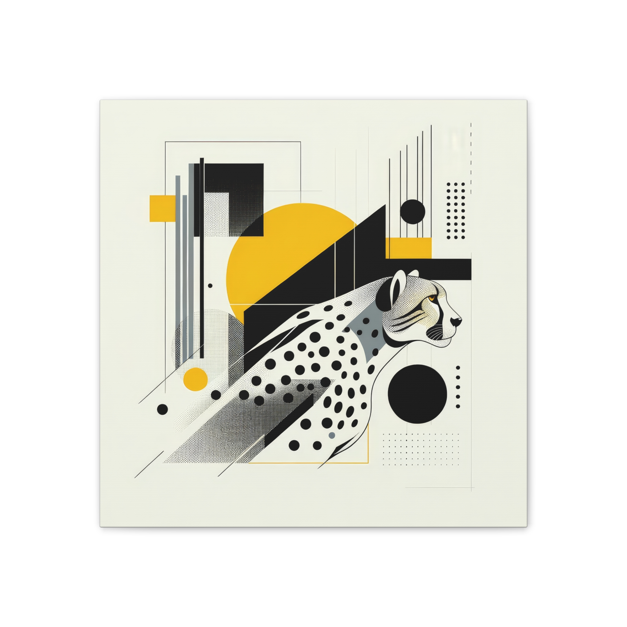 Cheetah Sleek Bauhaus Brutalist Stretched Canvas - Image 8