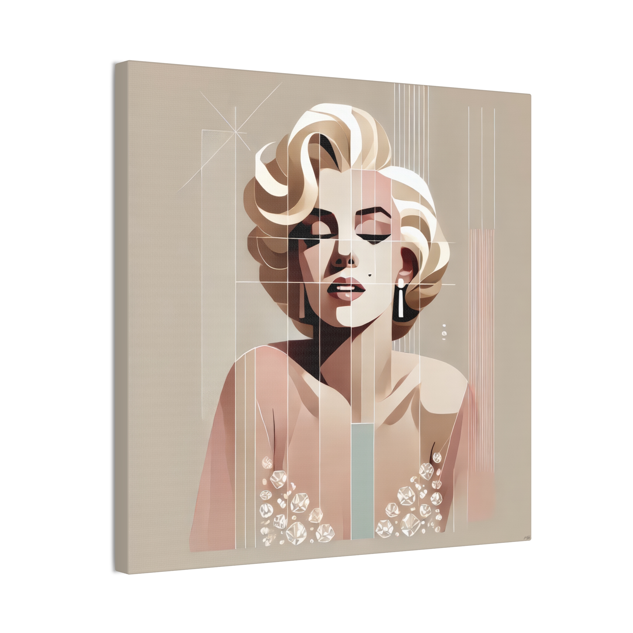 Marilyn Monroe Stretched Canvas - Rhinestone Dress Bauhaus