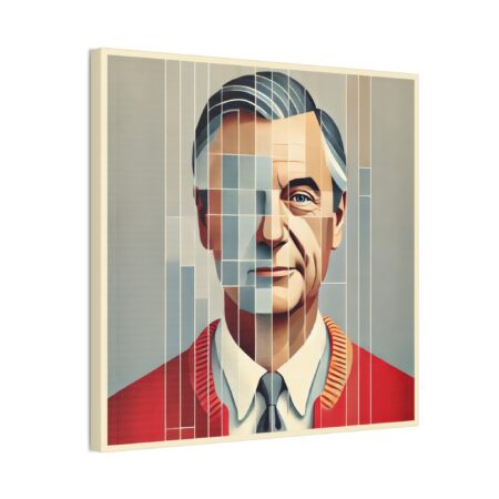Mr Rogers Abstract Fragmented Bauhaus, Stretched Canvas