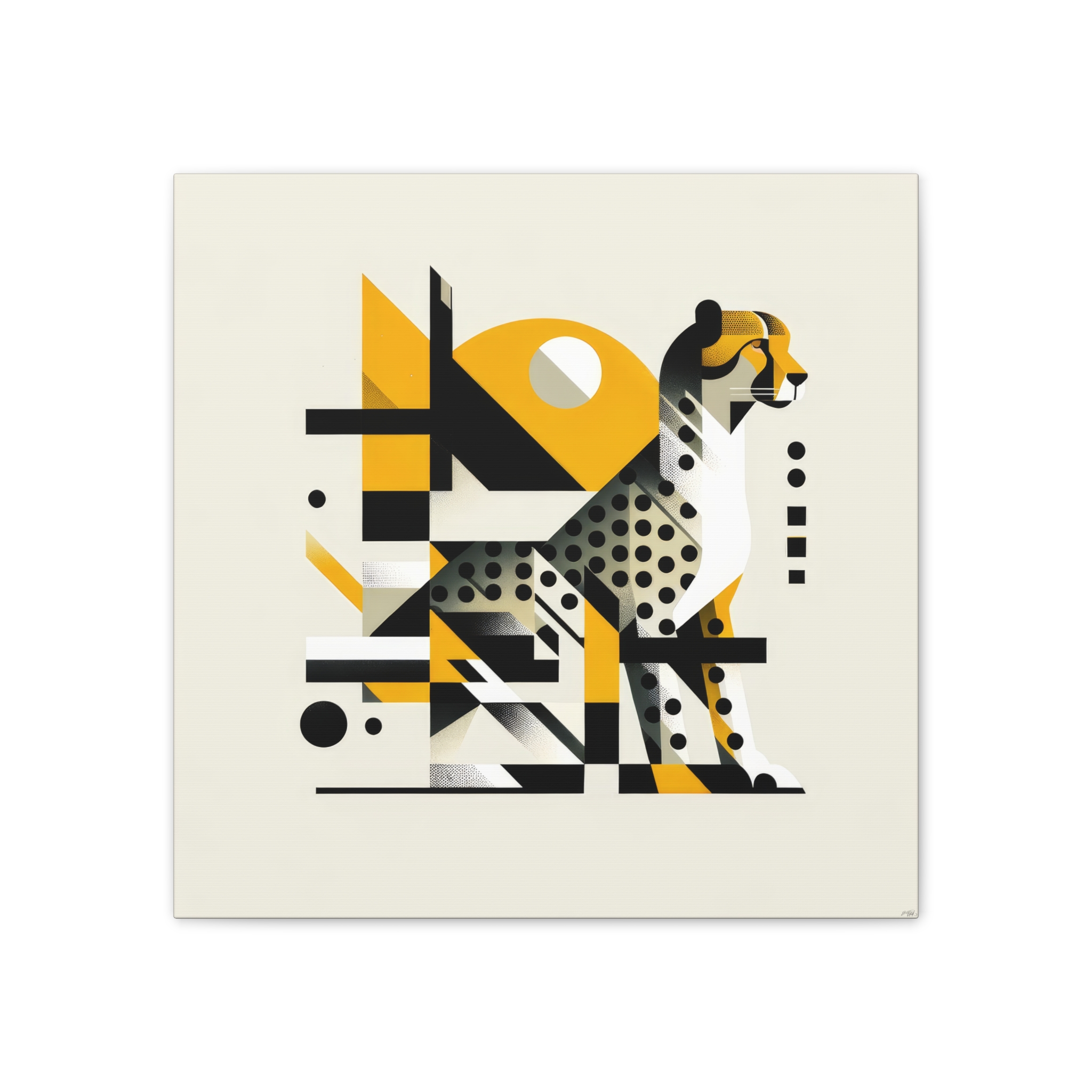 Cheetah Bauhaus Brutalist - Stretched Canvas - Image 8