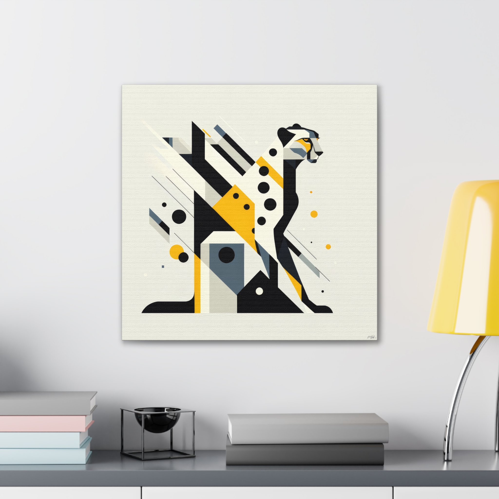 Cheetah Bauhaus Brutalist - Stretched Canvas - Image 7