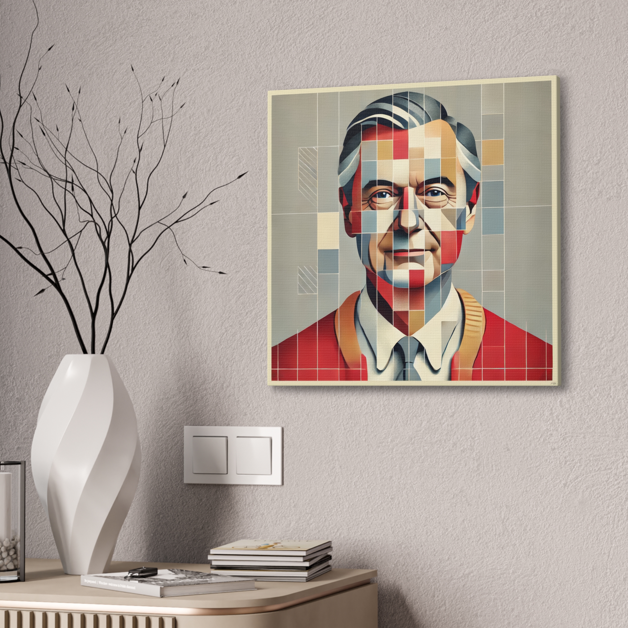 Mr Rogers, Fragmented Bauhaus - Stretched Canvas - Image 6