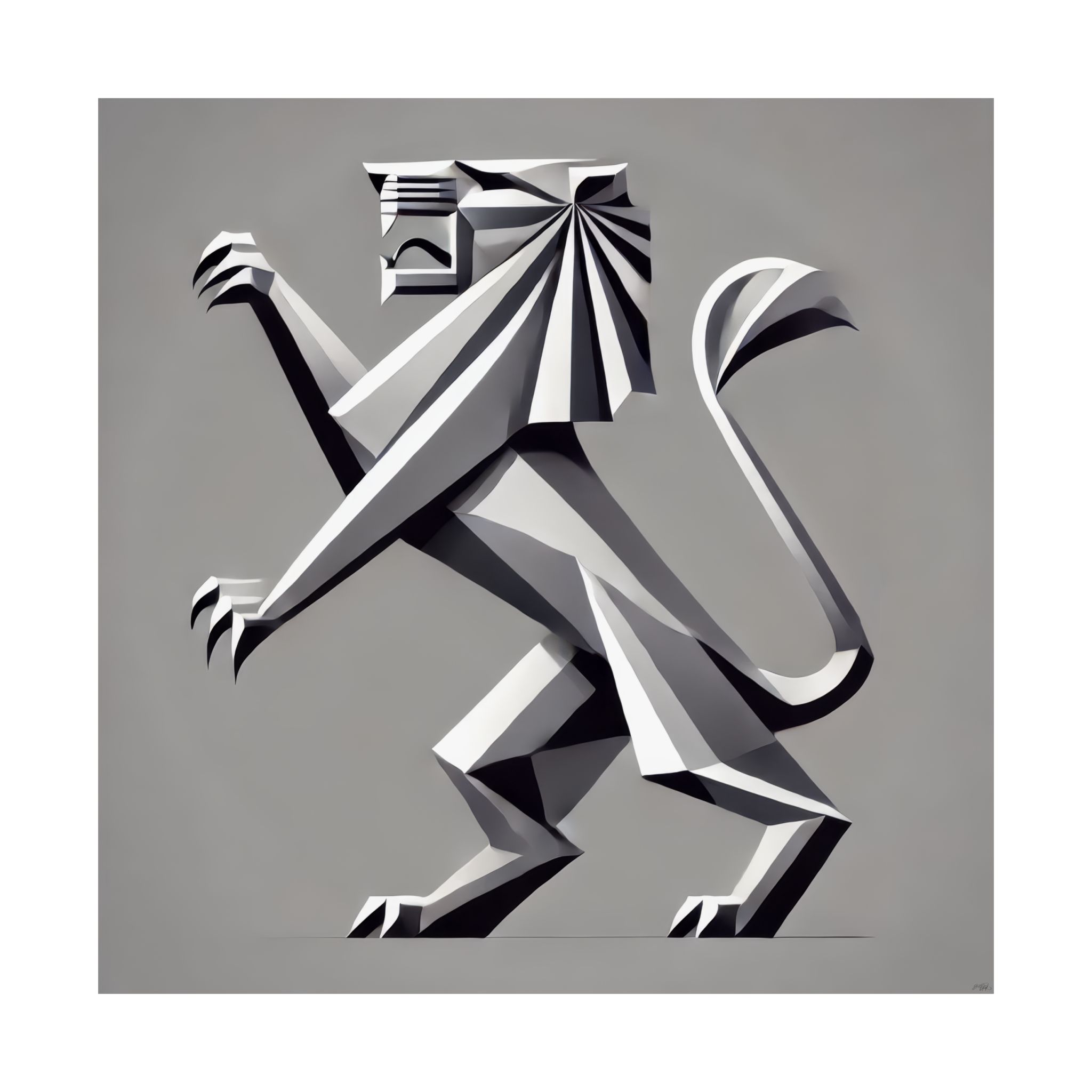 Peugot Logo Reimagined - Lion - Print Poster - Image 4