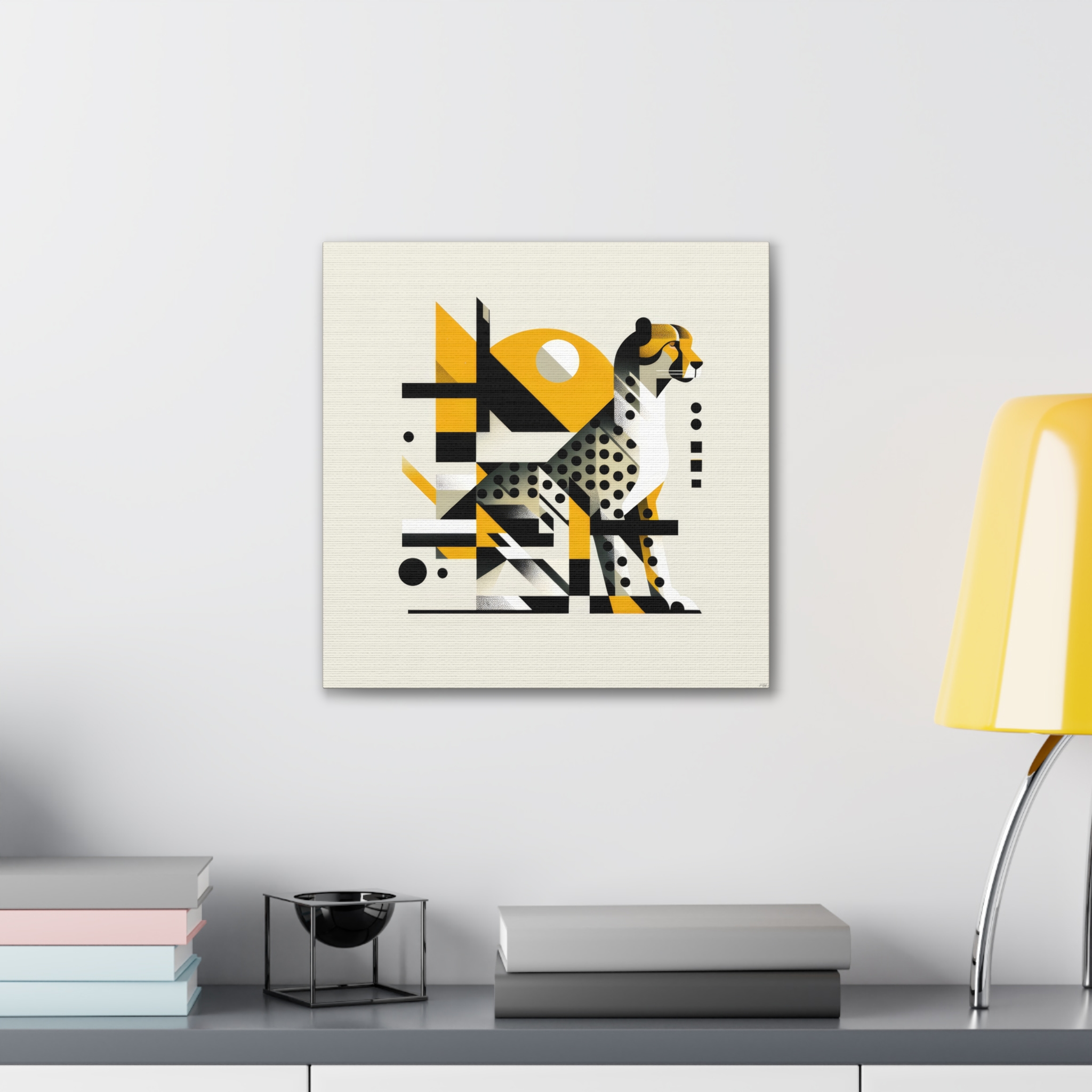 Cheetah Bauhaus Brutalist - Stretched Canvas - Image 3
