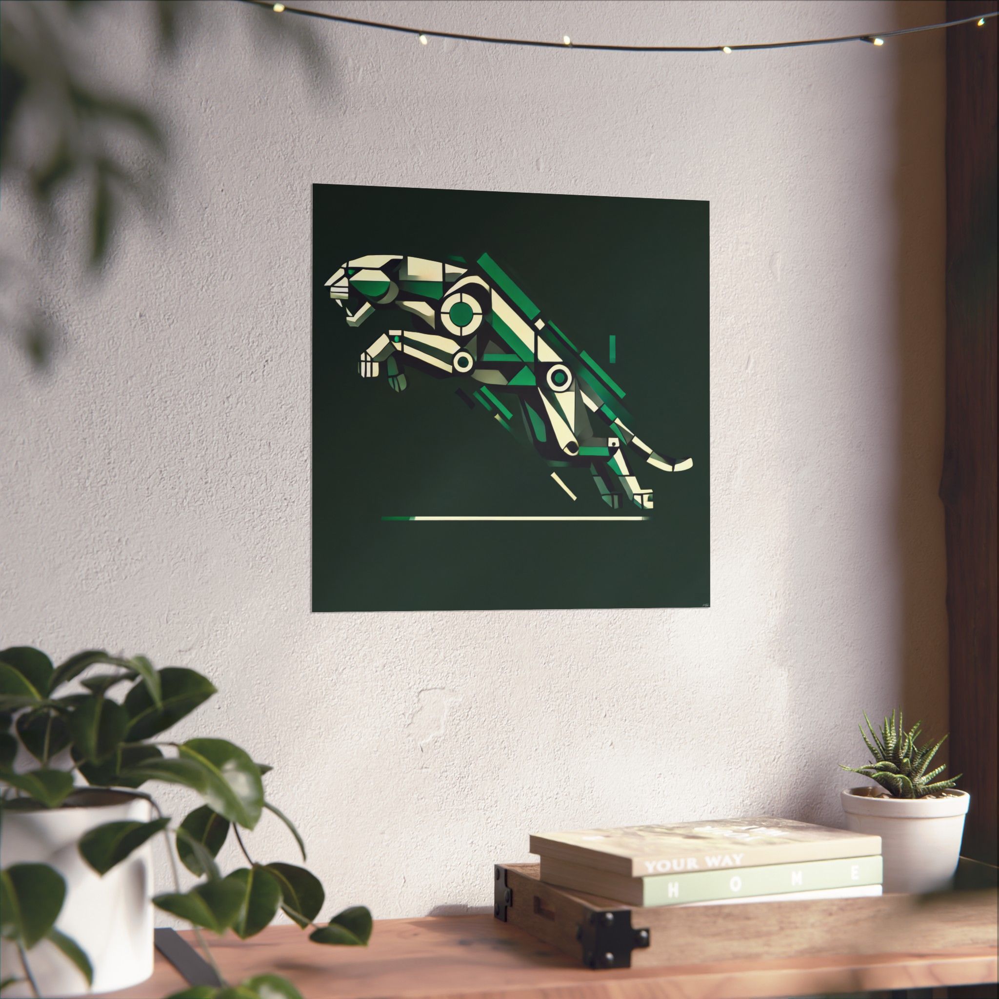 Wall Art Poster, Jaguar Car Logo Reimagined Abstract Minimalist Bauhaus Cubism - Poster Print - Image 3