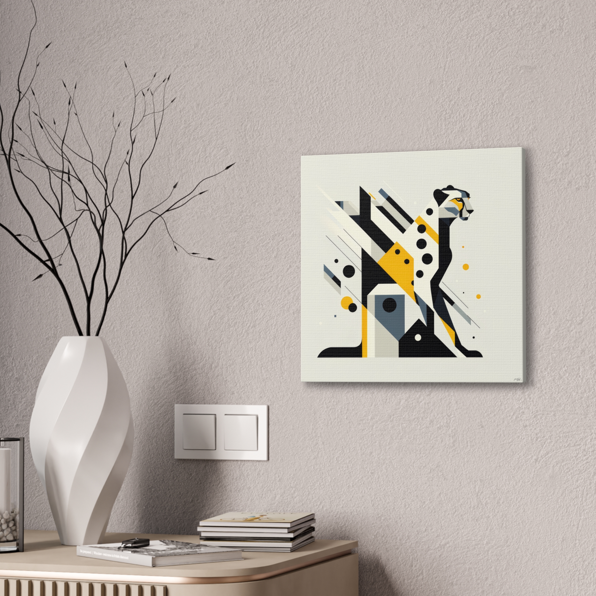 Cheetah Bauhaus Brutalist - Stretched Canvas - Image 2
