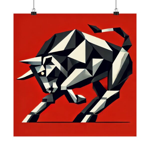 Lamborghini Logo Reimagined - Bull, Brutalist - Art Print Poster