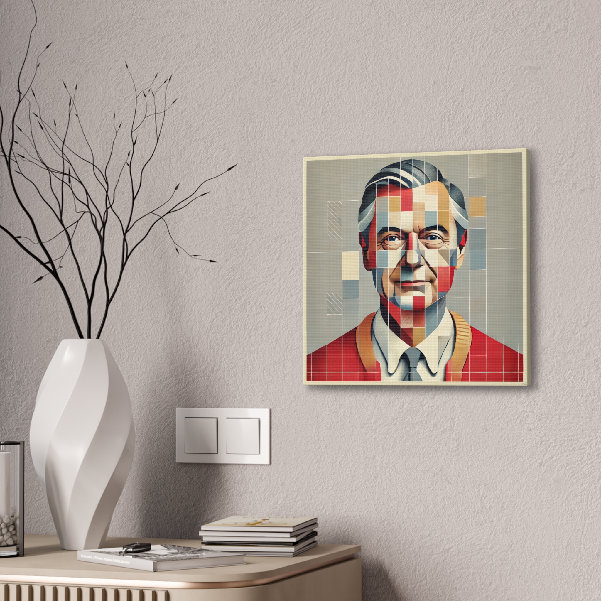 Mr Rogers, Fragmented Bauhaus - Stretched Canvas - Image 2