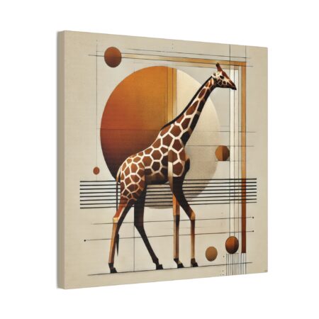 Giraffe Geometric Bauhaus - Stretched Canvas