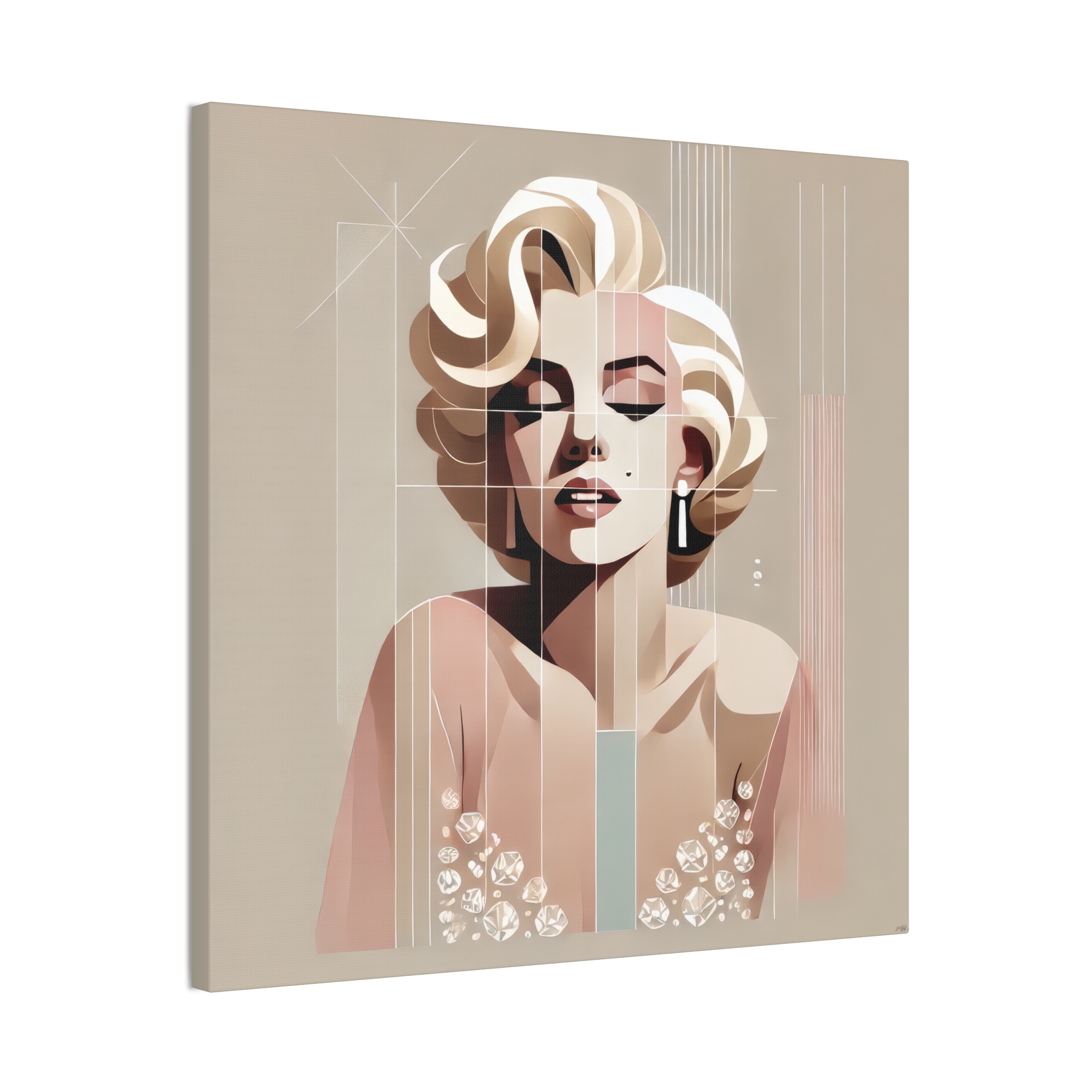 Marilyn Monroe Stretched Canvas - Rhinestone Dress Bauhaus - Image 5