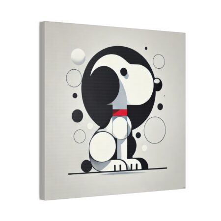 Snoopy, Minimalist Bauhaus - Stretched Canvas
