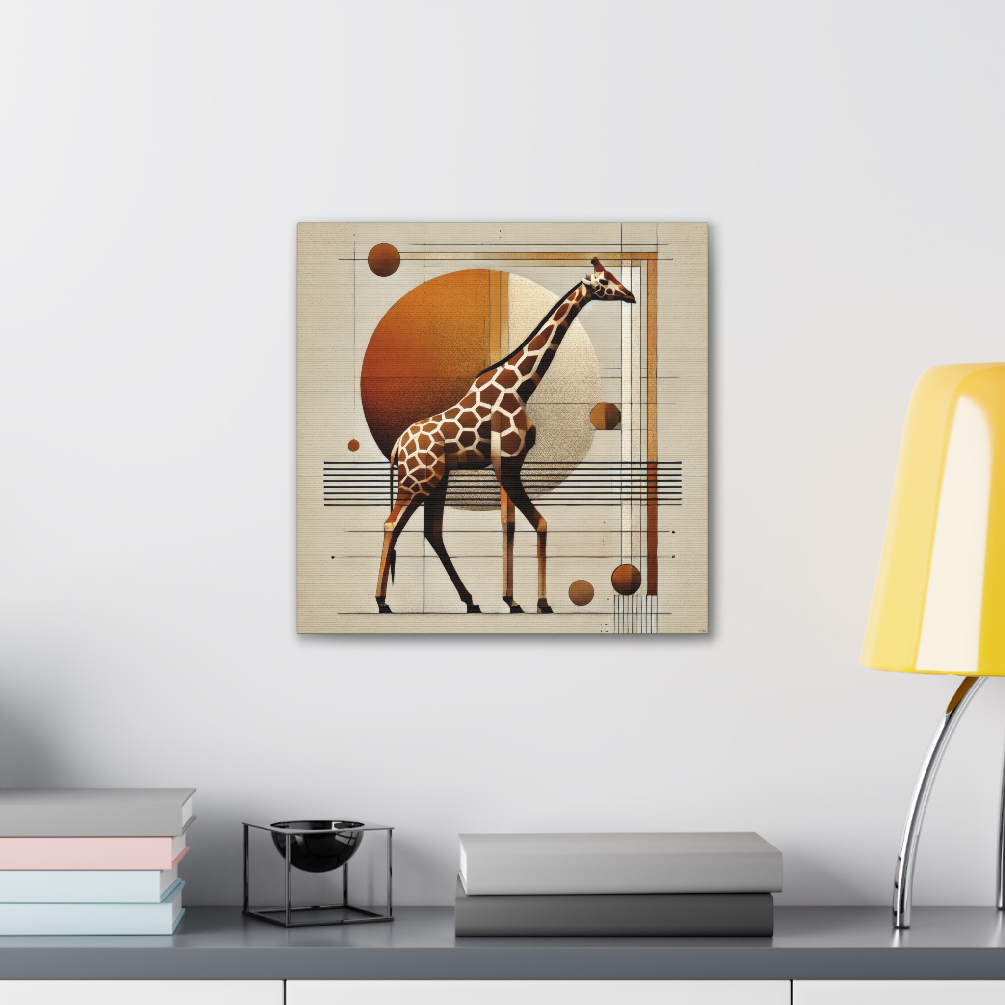 Giraffe Geometric Bauhaus - Stretched Canvas - Image 3