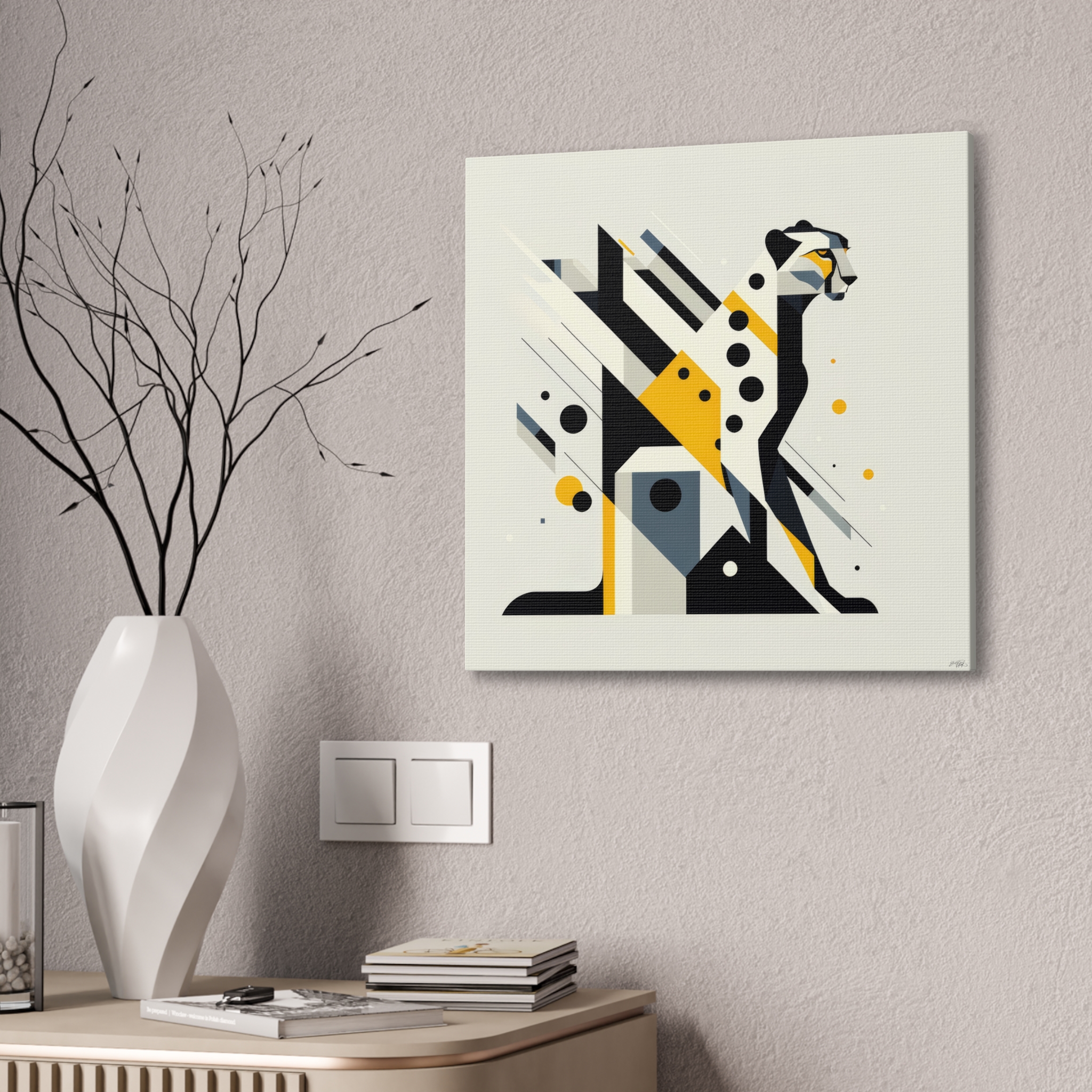 Cheetah Bauhaus Brutalist - Stretched Canvas - Image 6