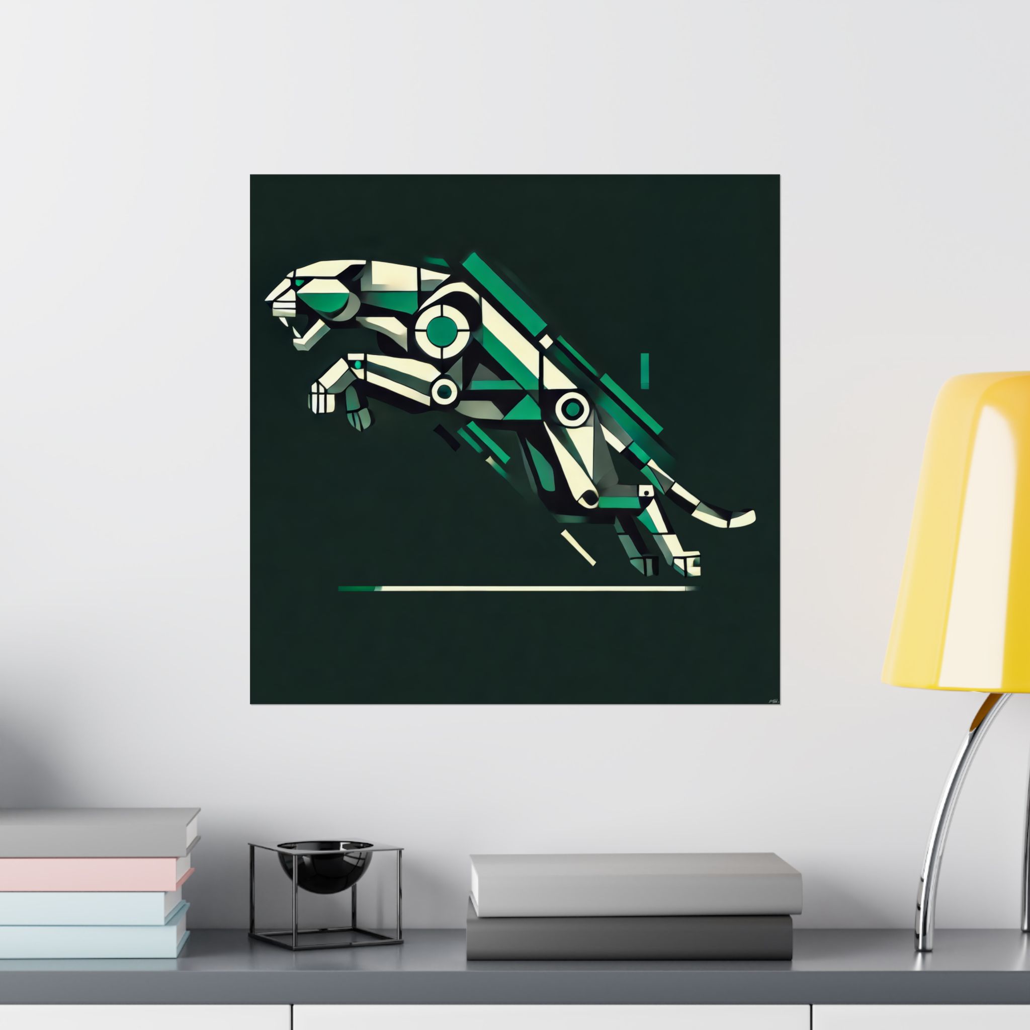 Wall Art Poster, Jaguar Car Logo Reimagined Abstract Minimalist Bauhaus Cubism - Poster Print - Image 6
