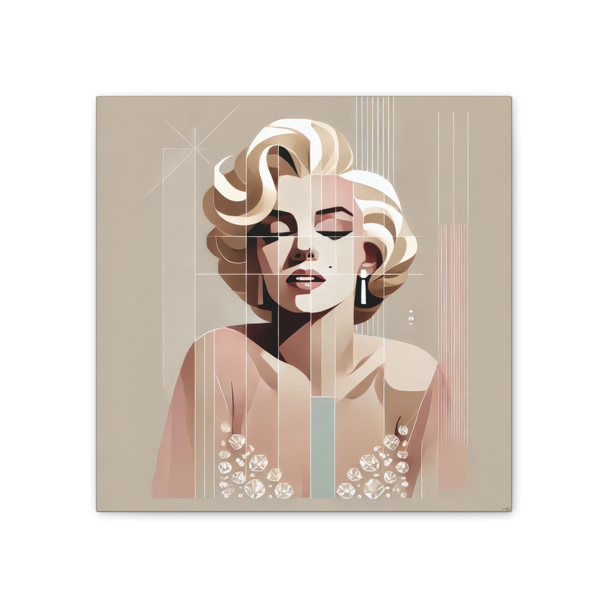 Marilyn Monroe Stretched Canvas - Rhinestone Dress Bauhaus - Image 4