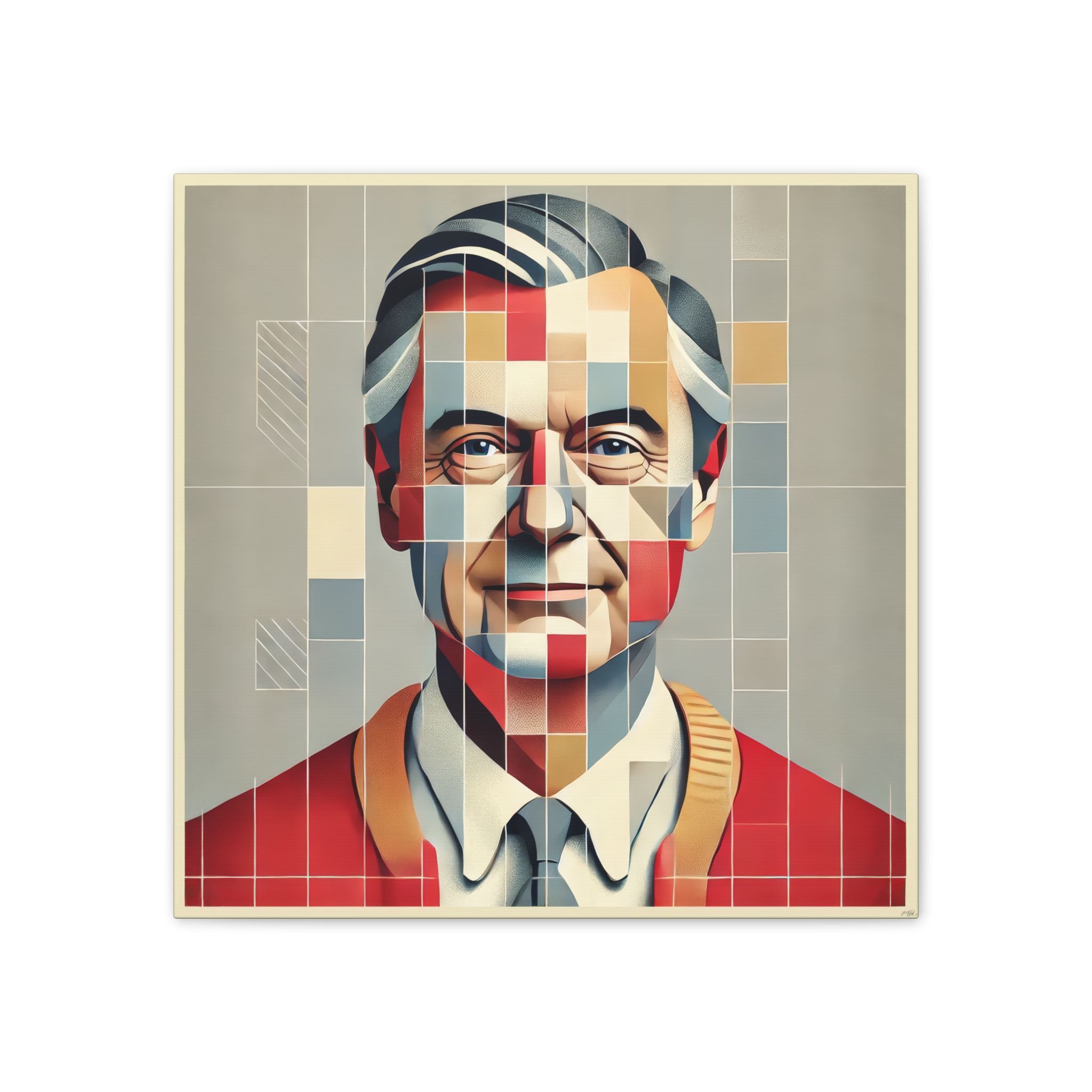 Mr Rogers, Fragmented Bauhaus - Stretched Canvas - Image 8