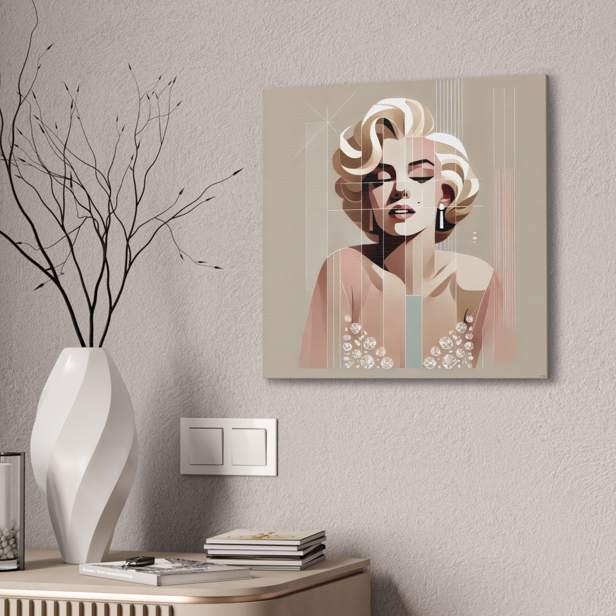 Marilyn Monroe Stretched Canvas - Rhinestone Dress Bauhaus - Image 6