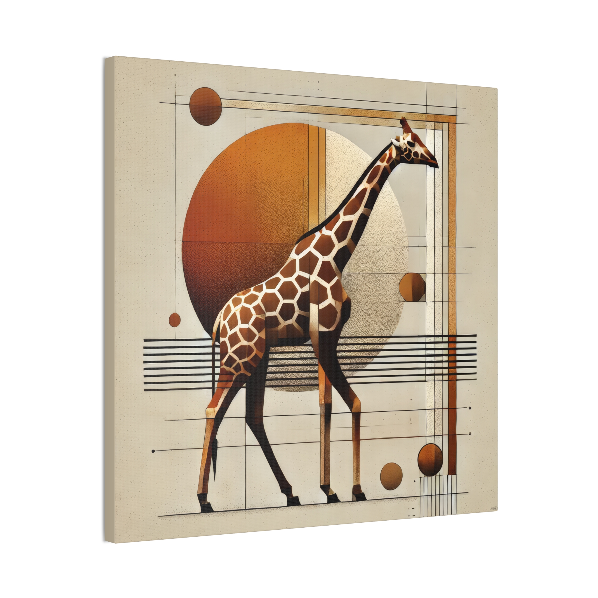 Giraffe Geometric Bauhaus - Stretched Canvas - Image 5