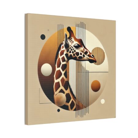 Giraffe Head Geometric Bauhaus - Stretched Canvas