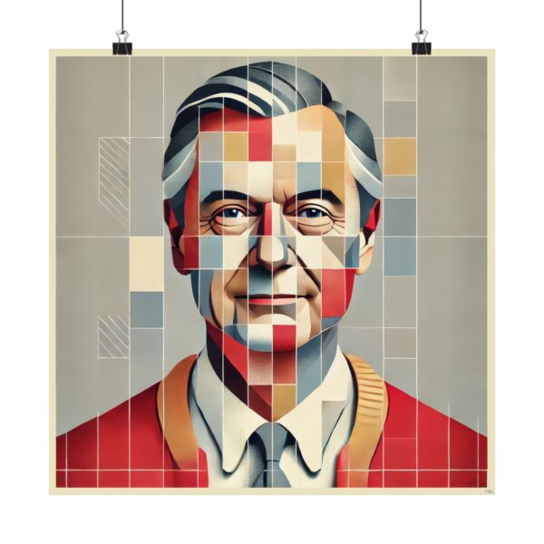Mr Rogers Art Print Poster, Fragmented Bauhaus - Poster Print