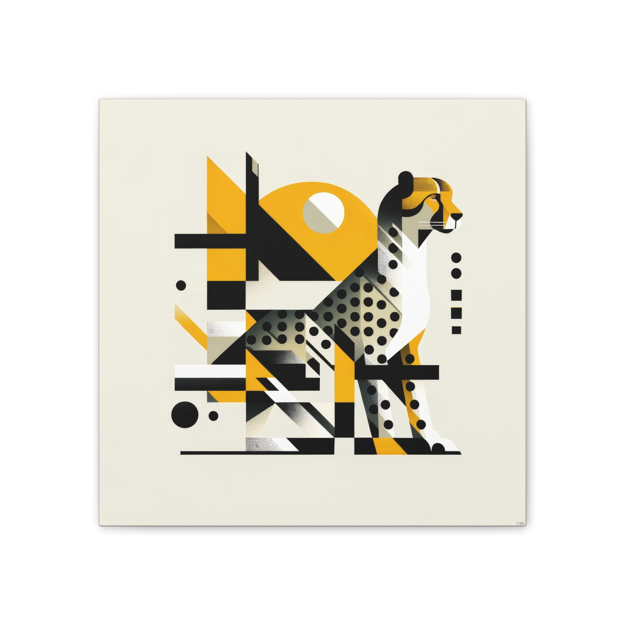 Cheetah Bauhaus Brutalist - Stretched Canvas - Image 4