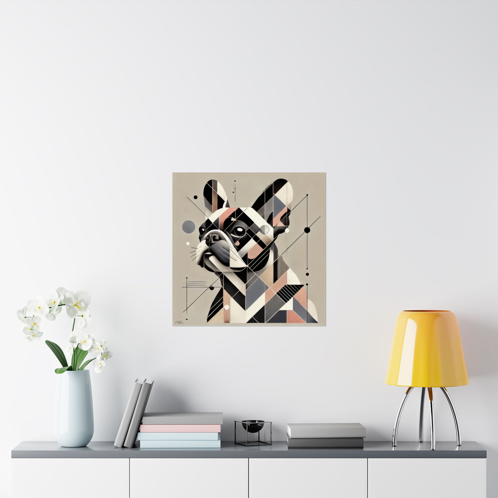 French Bulldog Pister Poster, Geometric Bauhaus Print, Cubist , Matte Vertical Art Print, dog Frenchie - Image 12