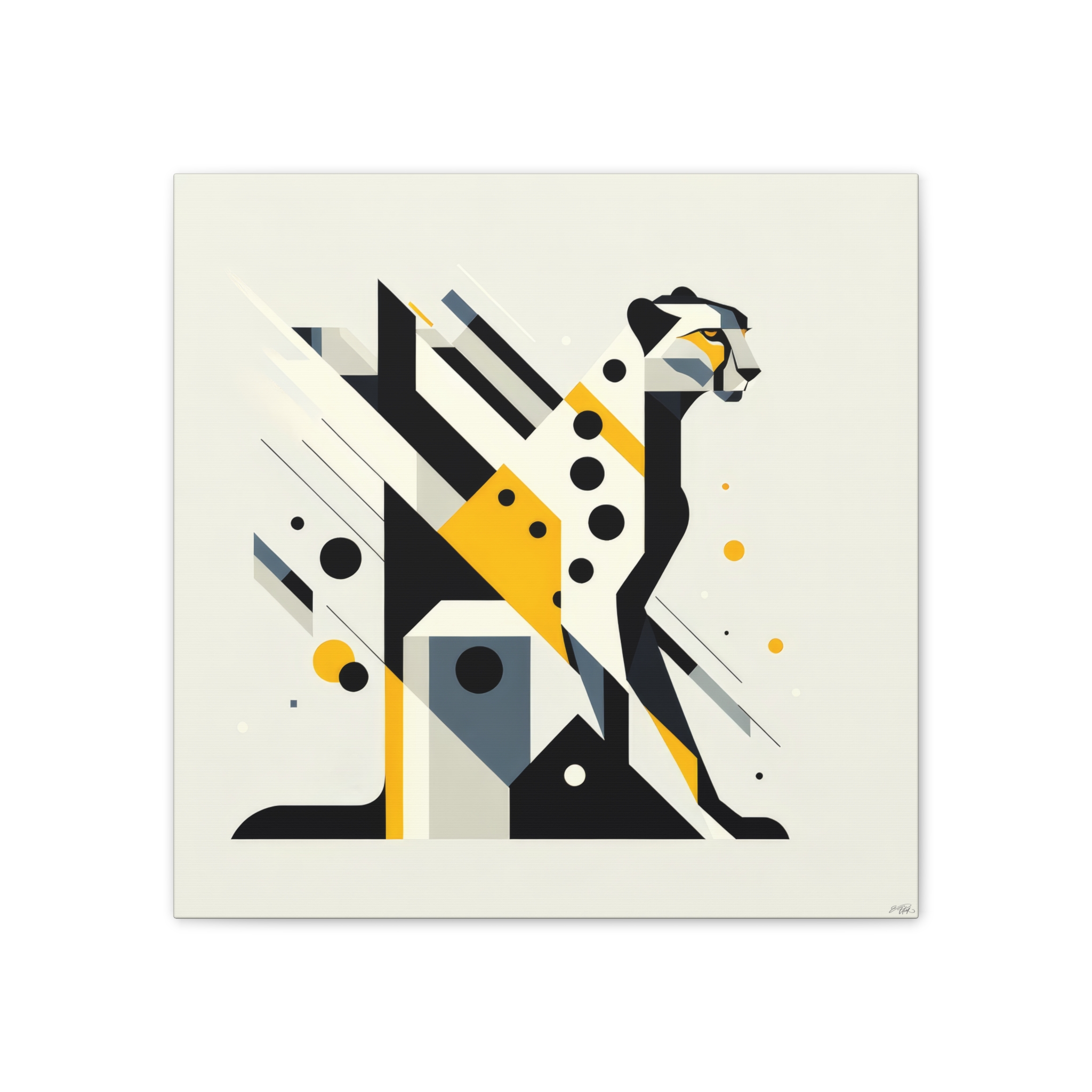 Cheetah Bauhaus Brutalist - Stretched Canvas - Image 8