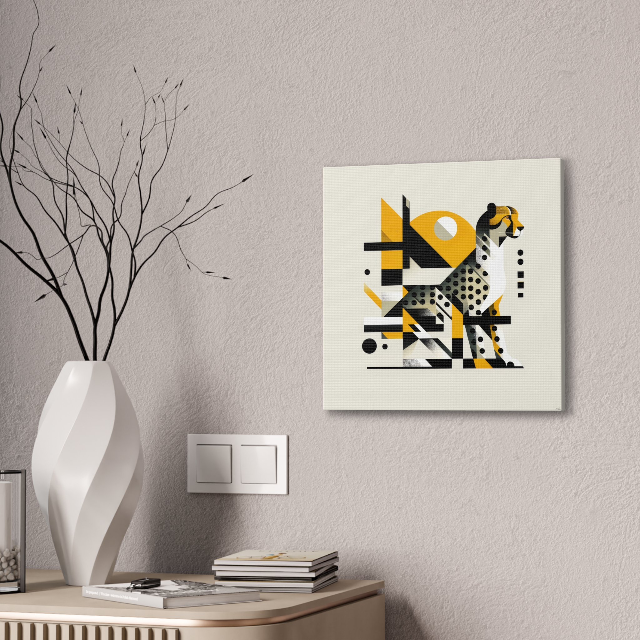 Cheetah Bauhaus Brutalist - Stretched Canvas - Image 2