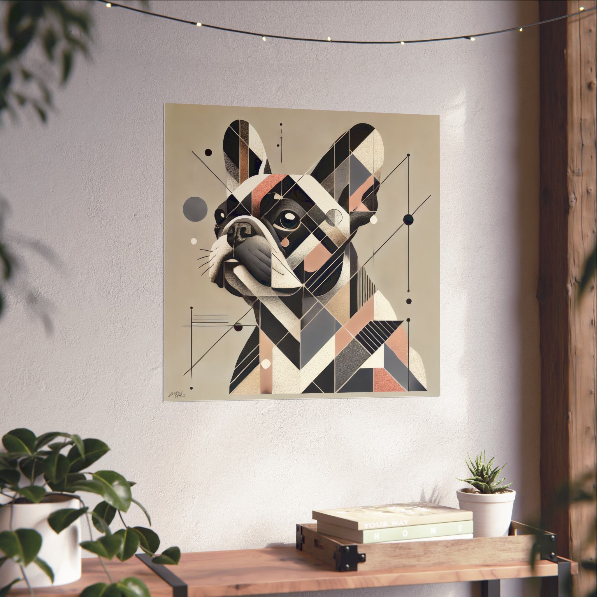French Bulldog Pister Poster, Geometric Bauhaus Print, Cubist , Matte Vertical Art Print, dog Frenchie - Image 13