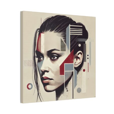 Lady in Red, Abstract Minimalist, Bauhaus - Stretched Canvas