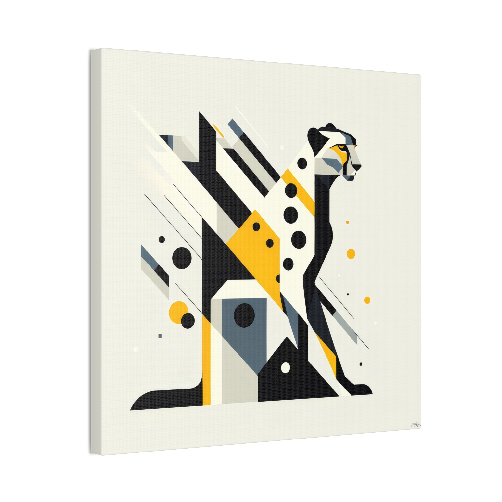 Cheetah Bauhaus Brutalist - Stretched Canvas